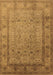 Machine Washable Oriental Brown Traditional Rug, wshurb881brn