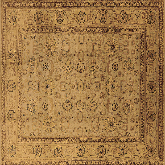 Square Machine Washable Oriental Brown Traditional Rug, wshurb881brn