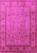 Machine Washable Oriental Pink Traditional Rug, wshurb881pnk