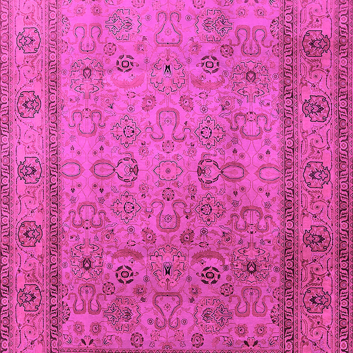 Machine Washable Oriental Pink Traditional Rug, wshurb881pnk