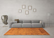 Machine Washable Oriental Orange Traditional Area Rugs in a Living Room, wshurb881org