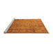 Sideview of Machine Washable Oriental Orange Traditional Area Rugs, wshurb881org