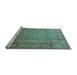 Sideview of Machine Washable Oriental Light Blue Traditional Rug, wshurb881lblu