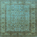 Square Oriental Light Blue Traditional Rug, urb881lblu