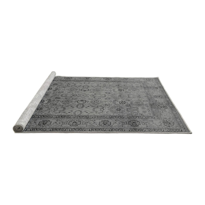 Sideview of Machine Washable Oriental Gray Traditional Rug, wshurb881gry