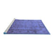 Sideview of Machine Washable Oriental Blue Traditional Rug, wshurb881blu