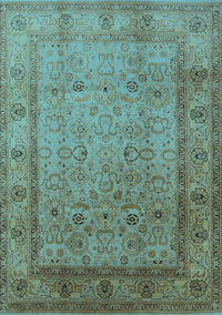 Oriental Light Blue Traditional Rug, urb881lblu