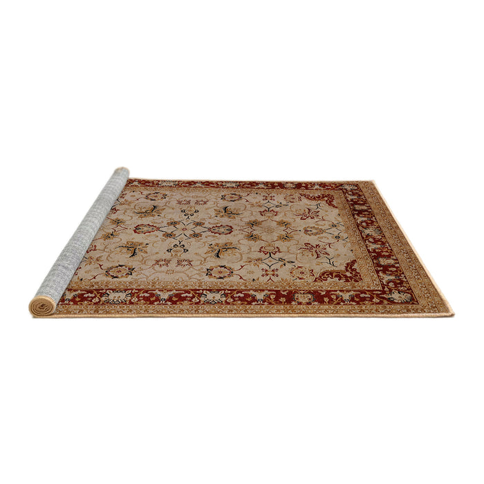Sideview of Machine Washable Industrial Modern Mahogany Brown Rug, wshurb882