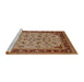 Sideview of Machine Washable Industrial Modern Mahogany Brown Rug, wshurb882