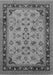 Machine Washable Oriental Gray Traditional Rug, wshurb882gry