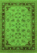 Machine Washable Oriental Green Traditional Area Rugs, wshurb882grn