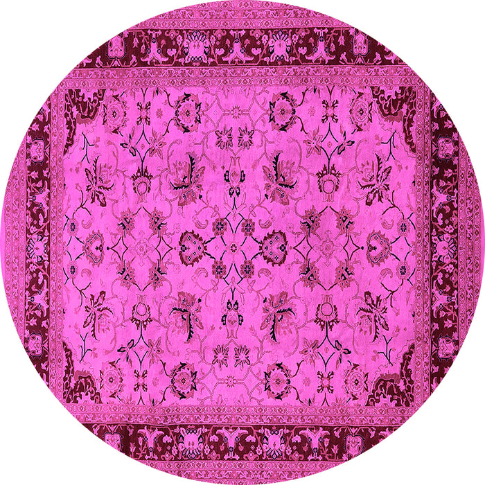 Round Oriental Pink Traditional Rug, urb882pnk