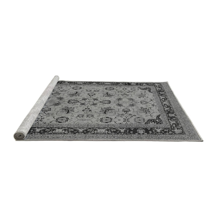 Sideview of Machine Washable Oriental Gray Traditional Rug, wshurb882gry