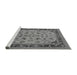 Sideview of Machine Washable Oriental Gray Traditional Rug, wshurb882gry