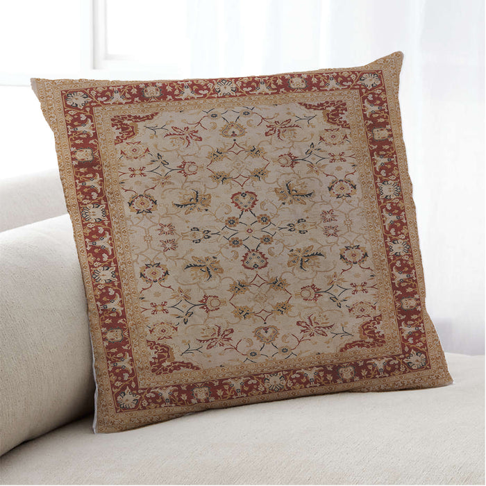 Lifestyle Image of Mid-Century Modern Urban Square Mahogany Brown Throw Pillow, 18 inch by 18 inch, pwurb882