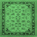 Square Oriental Emerald Green Traditional Rug, urb882emgrn
