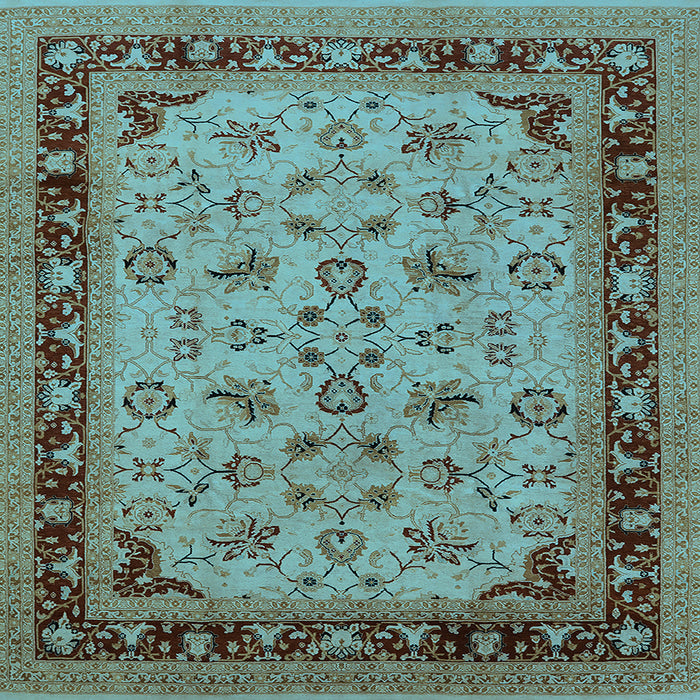 Square Oriental Light Blue Traditional Rug, urb882lblu