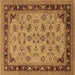 Square Machine Washable Oriental Brown Traditional Rug, wshurb882brn