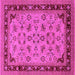 Square Machine Washable Oriental Pink Traditional Rug, wshurb882pnk