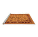 Sideview of Machine Washable Oriental Orange Traditional Area Rugs, wshurb882org