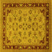 Square Oriental Yellow Traditional Rug, urb882yw