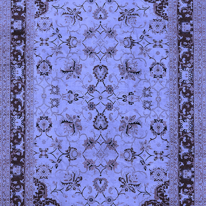 Machine Washable Oriental Blue Traditional Rug, wshurb882blu