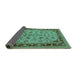 Sideview of Oriental Turquoise Traditional Rug, urb882turq