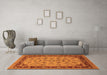 Machine Washable Oriental Orange Traditional Area Rugs in a Living Room, wshurb882org