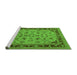 Sideview of Machine Washable Oriental Green Traditional Area Rugs, wshurb882grn