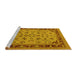 Sideview of Machine Washable Oriental Yellow Traditional Rug, wshurb882yw