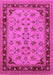 Machine Washable Oriental Pink Traditional Rug, wshurb882pnk