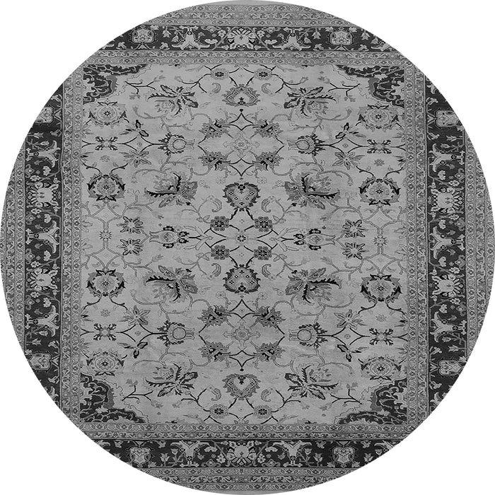 Round Oriental Gray Traditional Rug, urb882gry