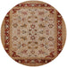 Round Machine Washable Industrial Modern Mahogany Brown Rug, wshurb882