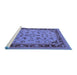 Sideview of Machine Washable Oriental Blue Traditional Rug, wshurb882blu