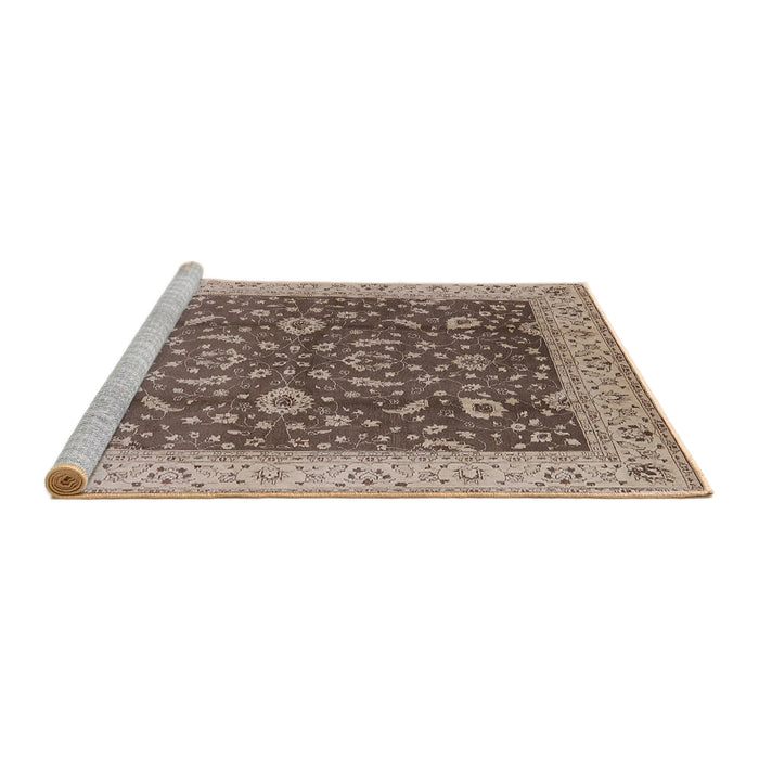 Sideview of Machine Washable Industrial Modern Sepia Brown Rug, wshurb883