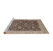 Sideview of Machine Washable Industrial Modern Sepia Brown Rug, wshurb883