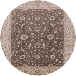 Round Machine Washable Industrial Modern Sepia Brown Rug, wshurb883