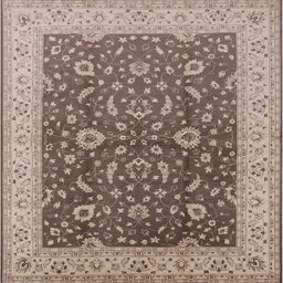 Square Machine Washable Industrial Modern Sepia Brown Rug, wshurb883