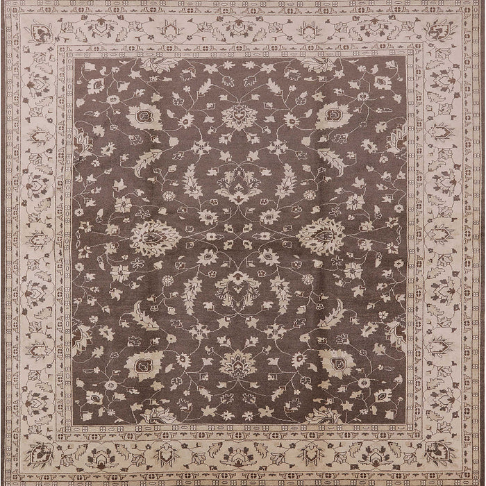 Square Machine Washable Industrial Modern Sepia Brown Rug, wshurb883