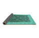 Sideview of Oriental Turquoise Traditional Rug, urb883turq