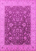 Machine Washable Oriental Pink Traditional Rug, wshurb883pnk