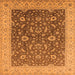 Square Oriental Orange Traditional Rug, urb883org