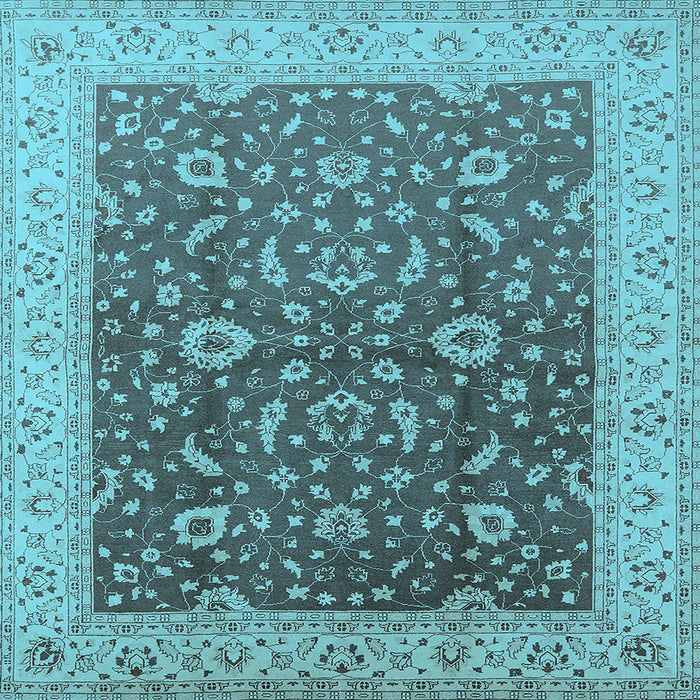 Square Oriental Light Blue Traditional Rug, urb883lblu