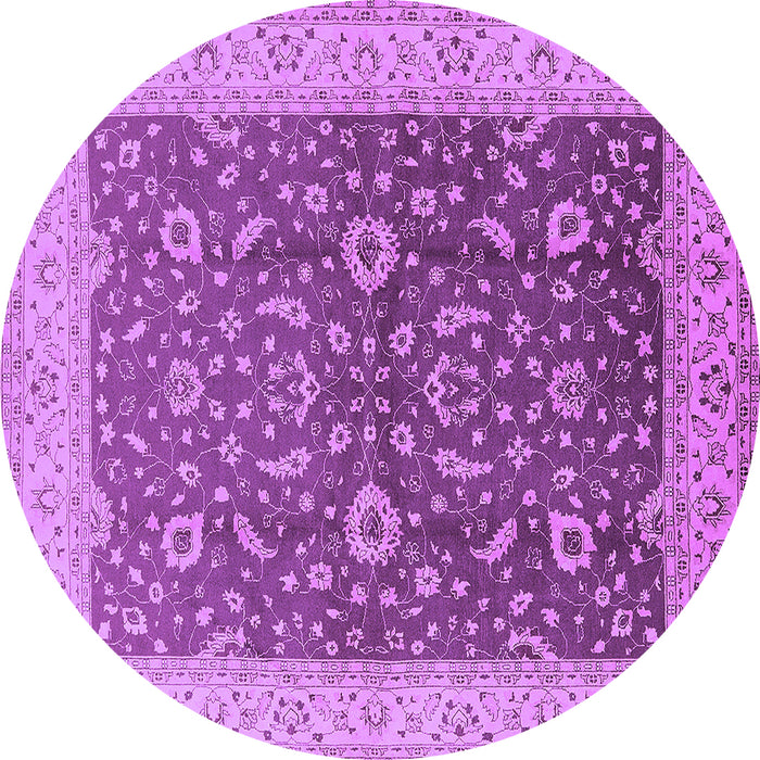 Round Oriental Purple Traditional Rug, urb883pur