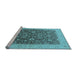 Sideview of Machine Washable Oriental Light Blue Traditional Rug, wshurb883lblu