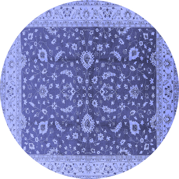 Round Oriental Blue Traditional Rug, urb883blu