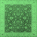 Square Oriental Emerald Green Traditional Rug, urb883emgrn