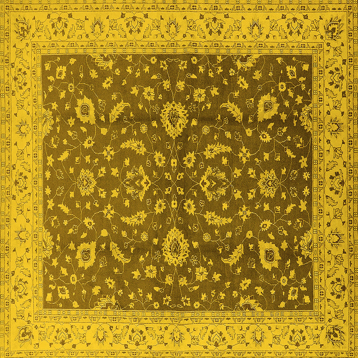 Square Oriental Yellow Traditional Rug, urb883yw