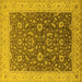 Square Oriental Yellow Traditional Rug, urb883yw