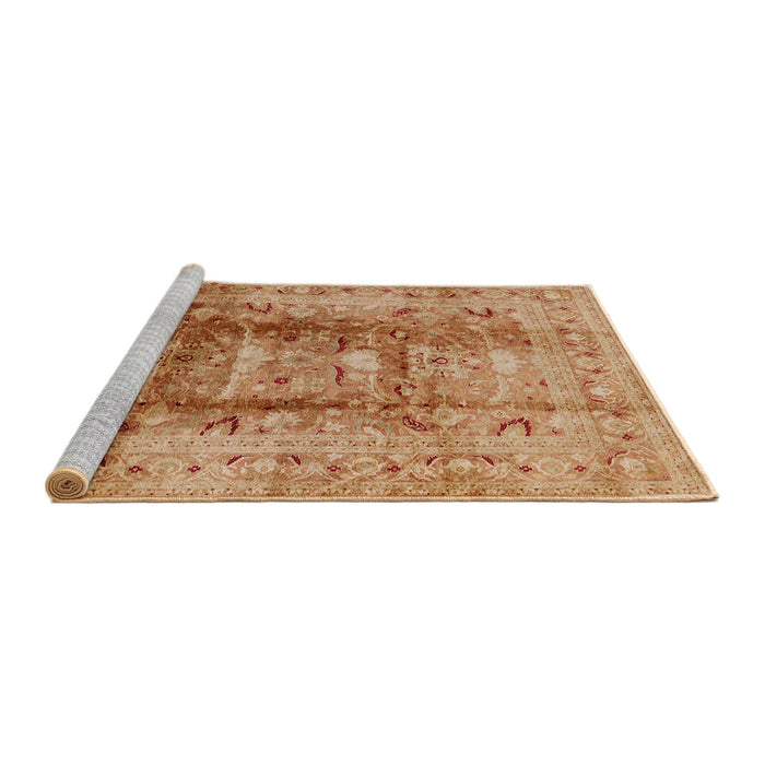 Sideview of Machine Washable Industrial Modern Brown Sand Brown Rug, wshurb884